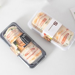 직사각 샌드위치 케이스 50개(가로20cm 세로9.3cm 높이6.2cm), 50개