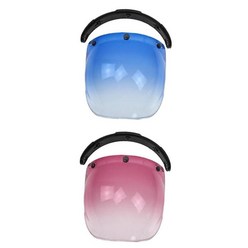 GHSHOP 2x 클래식 바이저 버블 쉴드 3-스냅 플립업 김서림 방지, 22.5 x 20cm, PC 렌즈, 라이트 블루+핑크