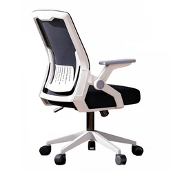사무실 사무용 학생용 회의실 메쉬 의자, 화이트 프레임 블랙 메쉬 라텍스 쿠션, 나일론 소재