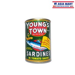 필리핀 정어리통조림 Youngs Town Youngs Town Sardines in tomato sauce 155g worldfood, 1개