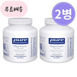 JHC[구매대행] 퓨어 인캡슐레이션 마그네슘 글리시네이트 대용량 180캡슐 2병, 180정, 2개