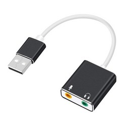 7.1 외부 USB 유형 C 사운드 카드 잭 3.5mm USB 오디오 어댑터 이어폰 마이크 사운드 카드 Macbook 컴퓨터 노트북 PC USBC, USB 블랙
