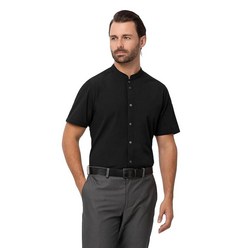쉐프 웍스 남성 시어서커 셔츠 블랙