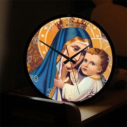 꾸밈데코_LED조명시계35R성모마리아와아기예수(nf658)_무드등시계조명시계LED사인물시계