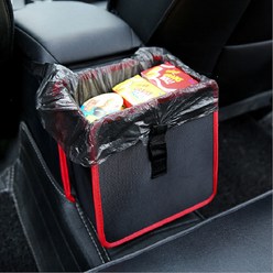 디에스모터스 차량용 접이식 고정가능 휴지통 소형 (2color), 레드, 1개