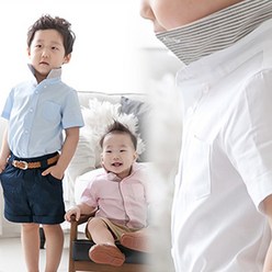 (미쏘아) 반팔 배색 -아동정장 셔츠