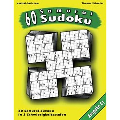 60 Samurai-Sudoku: 60 Ratsel in 3 Schwierigkeitsstufen Mit Losungen Paperback, Createspace Independent Publishing Platform