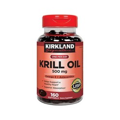 Kirkland Signature 미국직배송 커크랜드 남극 크릴오일 500mg 인지질 200mg 160소프트젤 정품, 160정, 1개