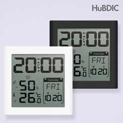휴비딕 디지털 시계 온습도계 HT-5 달력, 1)화이트, 1개