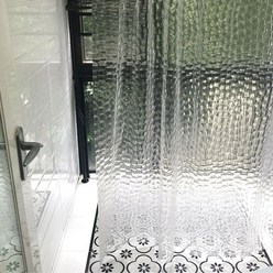 유니킨 3D 반투명 샤워커튼 욕실커튼 W180*H180 곰팡이방지, 1개, 아쿠아버블