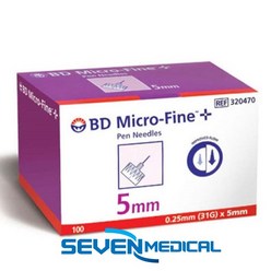 BD 마이크로파인 인슐린 펜니들 0.25mm (31G) x 5mm, 1개