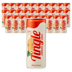 Tingle 리얼에이드 오렌지 프리미엄 과즙 탄산음료, 250ml, 30개