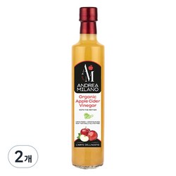 안드레아밀라노 유기농 애플사이다 식초, 500ml, 2개