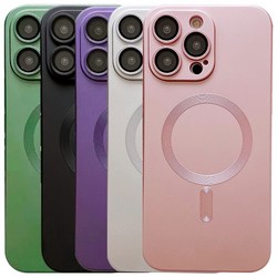 리빙그레이 아이폰15 프로 프로맥스 플러스 맥세이프 매트 컬러 카메라 보호 메탈 케이스