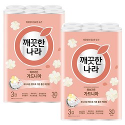 깨끗한나라 허브가든 가드니아 천연펄프 3겹 고급롤화장지
