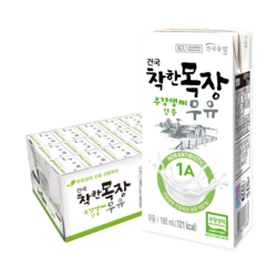 [건국우유] 건국 착한목장무항생제멸균우유 24입, 190ml, 24개