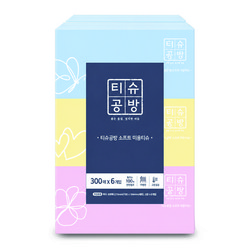 티슈공방 소프트 미용티슈 2겹, 6개, 300매