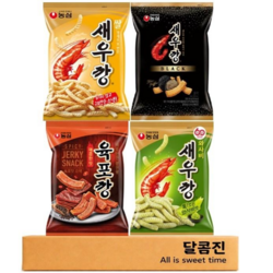 [달콤진] 농심 쌀새우깡 + 새우깡블랙 + 육포깡 + 와사비새우깡, 312g, 1세트