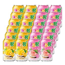 코코팜 망고코넛+피치핑크 복숭아 혼합 340ml 24개입 캔음료 한박스