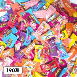 안녕골목마켓 마이쮸 새콤달콤 혼합 190입 세트 ( 새콤달콤 핑크리치 애플망고 써니피치 켄털루프멜론 , 마이쭈 포도 복숭아 딸기 블루베리소다 ) 개별 포장 젤리 대용량 세트, 190개, 4g