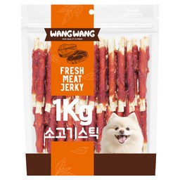 왕왕 강아지 프리미엄 대용량 소고기스틱 간식, 1kg, 1개, 소고기맛 · 1개 · 1kg