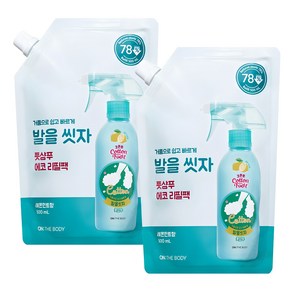 온더바디 코튼풋 발을 씻자 풋샴푸 레몬민트향 에코 리필팩 500ml, 1개입, 2개