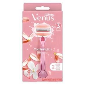 Venus 컴포트 글라이드 화이트티 여성용 면도기 + 면도날 2입, 1개