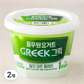 풀무원다논 그릭 달지않은 플레인 요거트, 2개, 400g