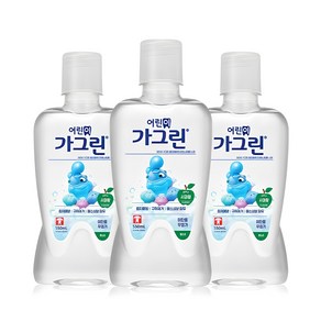 가그린 어린이용 구강세정제 사과향, 550ml, 3개