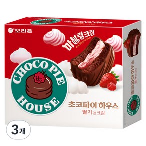 오리온 초코파이 하우스 딸기앤크림, 408g, 3개