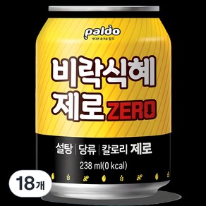 팔도 비락식혜 제로, 238ml, 18개