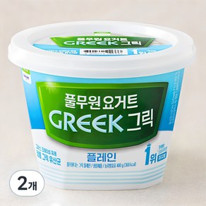 풀무원다논 그릭 플레인, 400g, 2개