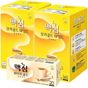 맥심 모카골드 마일드 커피믹스 12g x 320p + 화이트골드 커피믹스 11.7g x 20p, 1세트