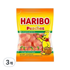 하리보 피치스 젤리, 100g, 3개