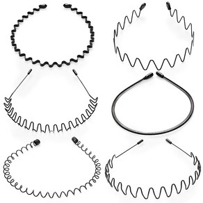 두발로 와이어 물결 스프링 머리띠 6종 세트