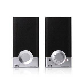 브리츠 2채널 미니 북쉘프 스피커, BR-1000A CUVE BLACK 2, 실버 + 블랙