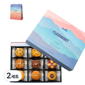 그래인스쿠키 샤르망 쿠키 9종 x 4p + 쇼핑백 세트, 2세트
