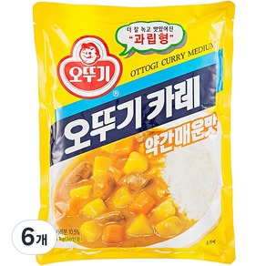 오뚜기 카레 과립형 약간매운맛, 1kg, 6개