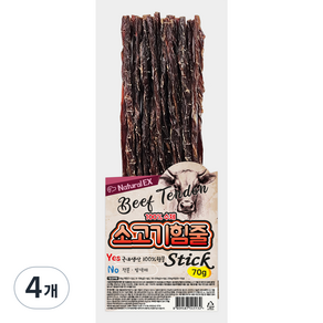 반려동물 네츄럴이엑스 소고기 힘줄스틱, 70g, 4개