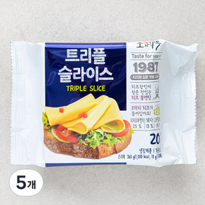 소와나무 트리플 슬라이스 가공치즈, 18g, 20개입, 5개