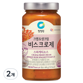 청정원 크랩&생크림 비스크로제 스파게티 파스타소스, 600g, 2개