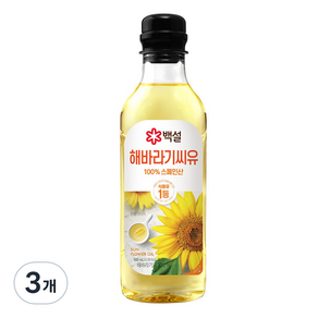 백설 CJ 해바라기씨유, 500ml, 3개