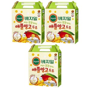 베지밀 과일이 꼭꼭 씹히는 애플망고 두유, 190ml, 48개