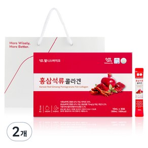 웰니스바이오 홍삼 석류콜라겐 + 쇼핑백, 300ml, 2개