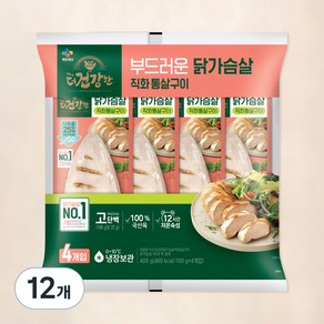 THE더건강한 닭가슴살 직화통살구이, 100g, 12개