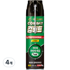 컴배트 스피드 에어졸 개미용 살충제, 450ml, 4개