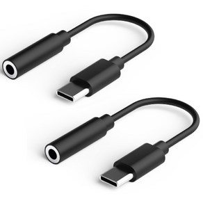 프라임큐 삼성 갤럭시 스마트폰 USB C-3.5mm 이어폰 젠더 2p