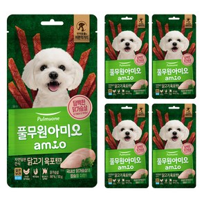 풀무원아미오 자연담은 간식 닭고기 육포 칼슘 PLUS, 닭가슴살, 50g, 5개