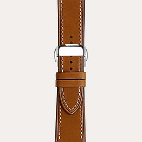 OAS스트랩 갤럭시워치 46mm 바레니아 클래식 스트랩 더블폴딩 디버클(실버), 골드브라운(스트랩), 실버(버클)