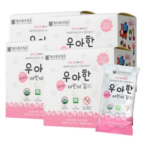 서울대밥스누 우아한 오가닉 어린이 김, 무조미, 15g, 4개